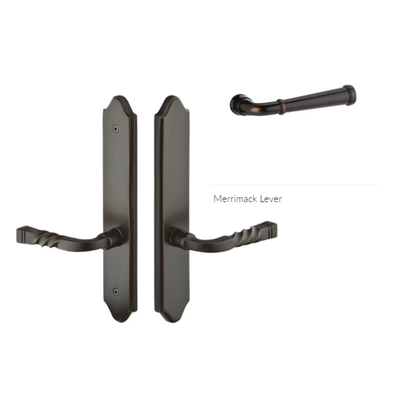 Emtek 1283MERH Multi Point C2 , Non-Keyed American T-turn IS , Concord Style , 2 x 10 , Merrimack Lever , RH