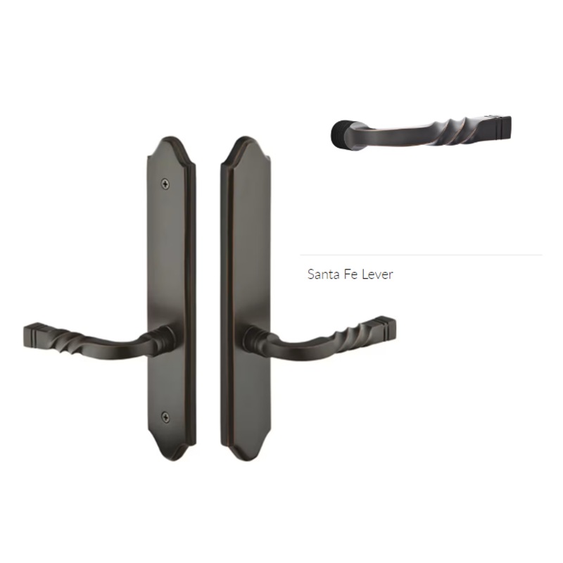 Emtek 1283SFRH Multi Point C2 , Non-Keyed American T-turn IS , Concord Style , 2 x 10 , Santa Fe Lever , RH