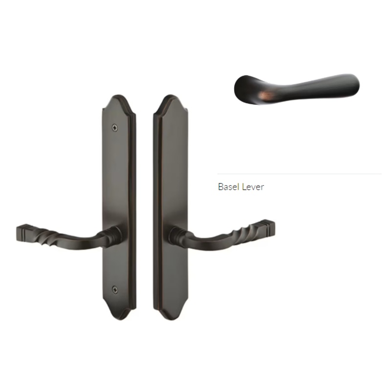 Emtek 1282BARH Multi Point C2 , Non-Keyed Passage , Concord Style , 2 x 10-1/2 , Basel Lever , RH