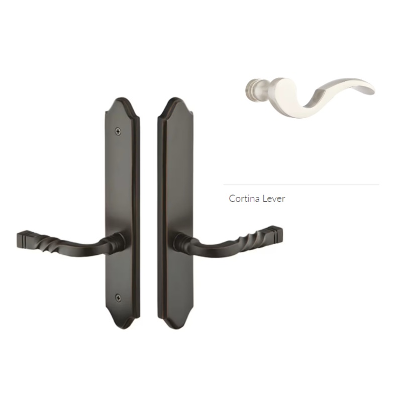 Emtek 1282CRH Multi Point C2 , Non-Keyed Passage , Concord Style , 2 x 10-1/2 , Cortina Lever , RH