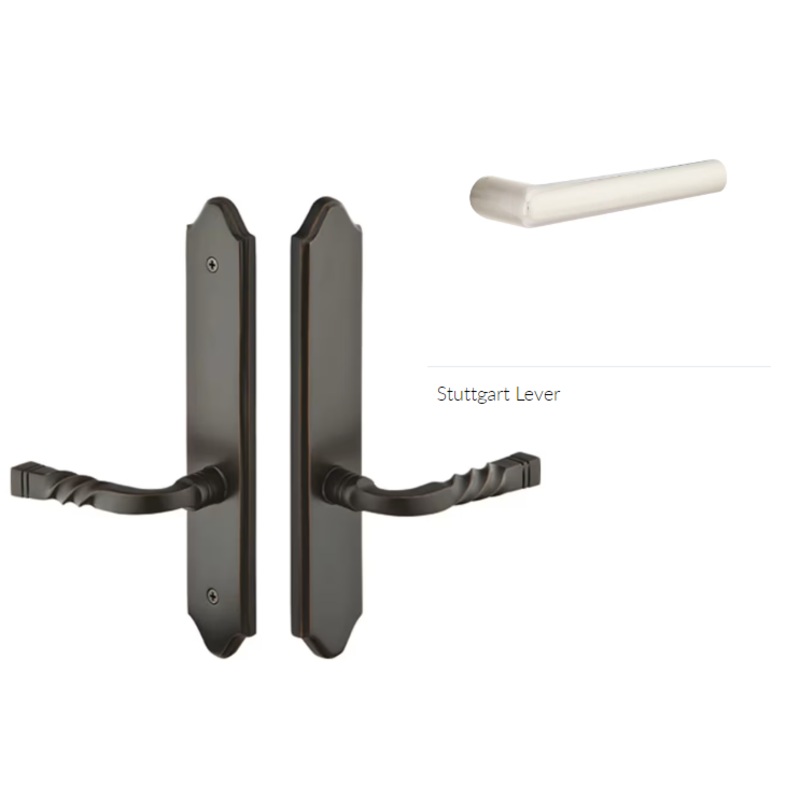 Emtek 1183STULH Multi Point C1 , Non-Keyed American T-turn IS , Concord Style , 2 x 10 , Stuttgart Lever , LH