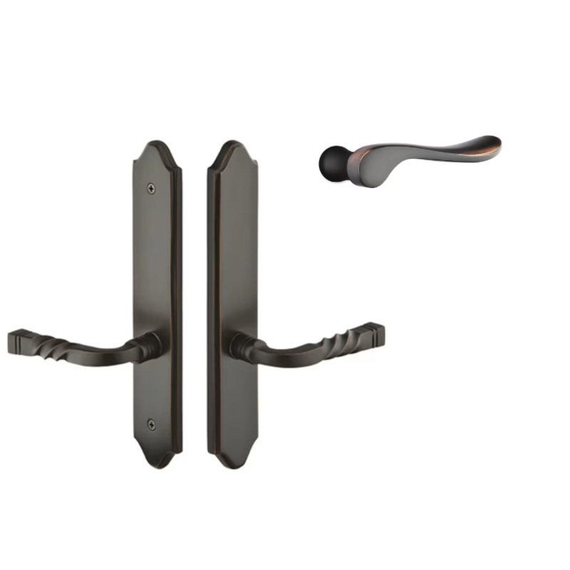 Emtek 1184LURH Multi Point C1 , Non-Keyed Fixed Handle OS , Operating Handle IS , Concord Style , 2 x 10-1/2 , Luzern Lever , RH