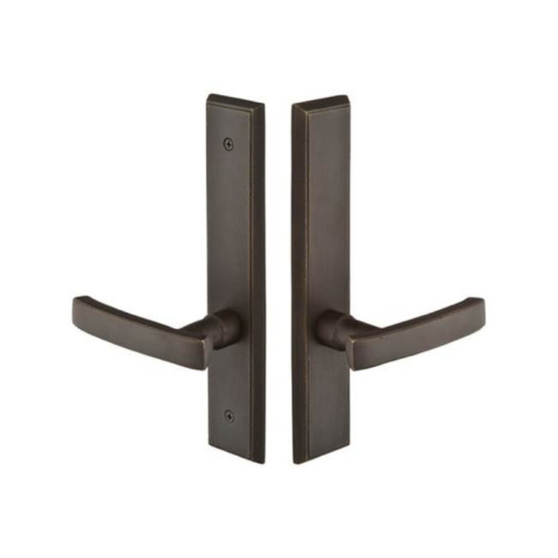 Emtek 1164TTRH Multi Point C1 , Non-Keyed Fixed Handle OS , Operating Handle IS , Rectangular Style , 2 x 10 , Teton Lever , RH