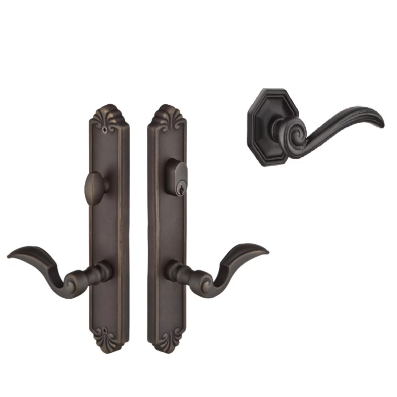 Emtek 1132MDIRH Multi Point C1 , Non-Keyed Passage , Tuscany Style , 1-1/2 x 11-1/8 , Medici Lever , RH