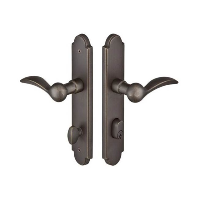 Emtek 1121MTRH Multi Point C1 , Keyed with American Cyl , Arched Style , 2 x 10 , Montrose Lever , RH