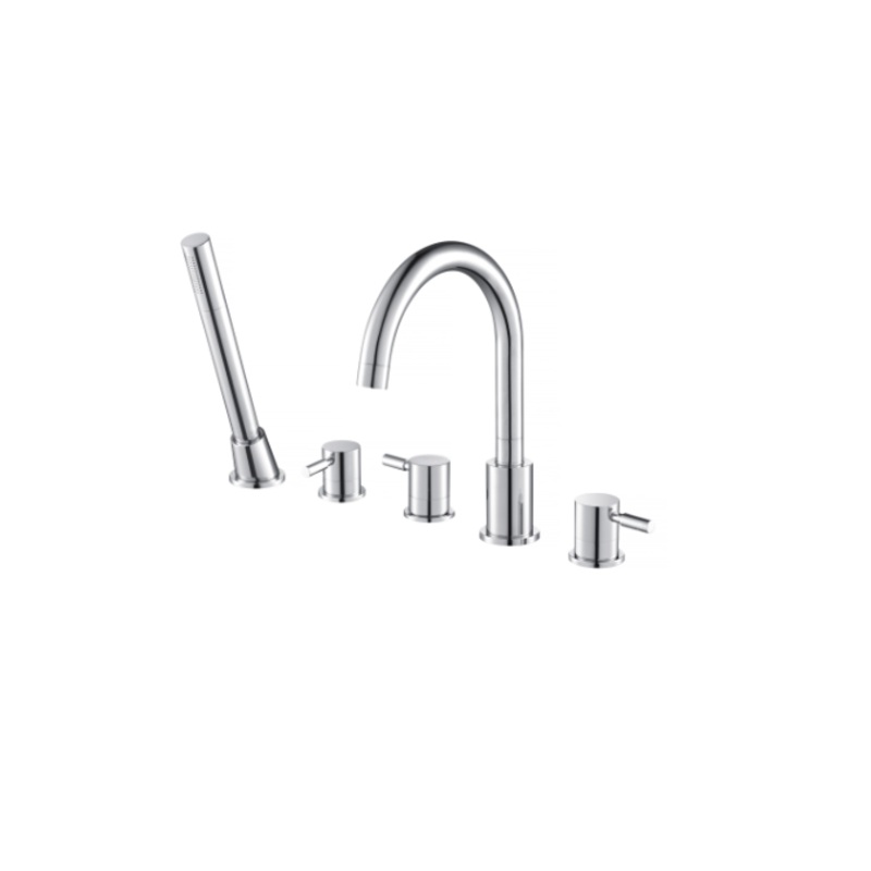 Isenberg 100.2420 Five Hole Deck Mounted Roman Tub Faucet With Hand Shower