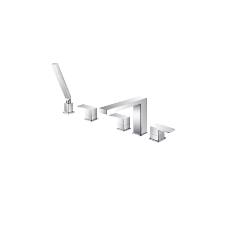 Isenberg 196.2420 Five Hole Deck Mounted Roman Tub Faucet With Hand Shower