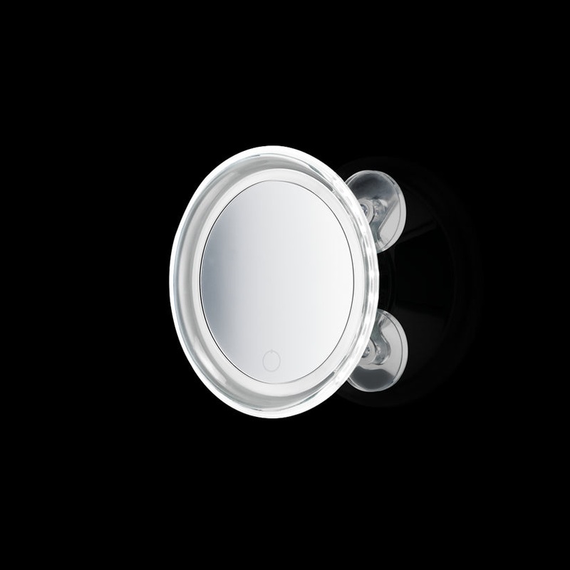 Decor Walther 0122000 DW BS 18 TOUCH LED Cosmetic mirror illuminated – Chrome with suction cup mounting – 5x Magnification