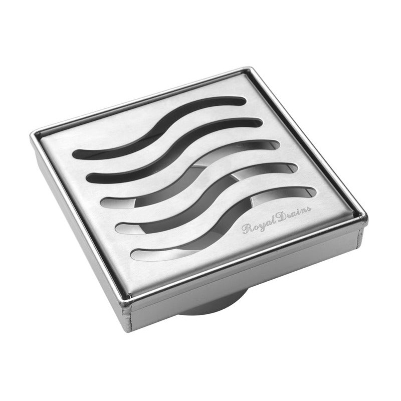 SereneDrains Square Shower Drain Ocean Wave