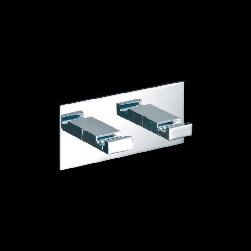 Decor Walther 0594000 DW BK KHAK2 BRICK Self-Adhesive clothes hook with 2 hooks – Chrome