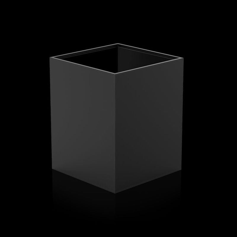 Decor Walther 0925060 DW BROWNIE PK Paper bin square Vegan Leather Black