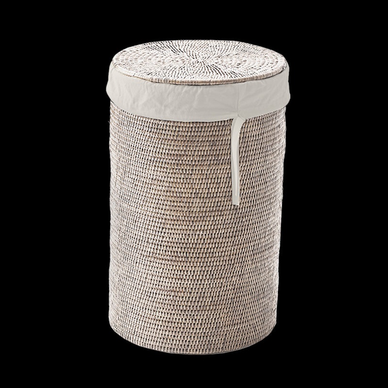 Decor Walther 09365 DW BASKET WB SMALL Laundry basket round with cloth bag