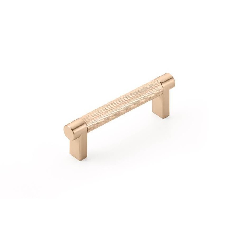 Emtek Select Cabinet Pull C-C , Rectangular Stem , Knurled Bar