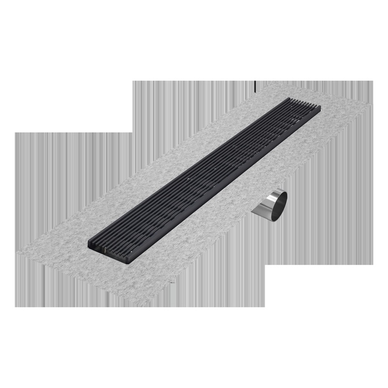 QM Drains 33.700.58FSO Wedgewire delmar 58” standard linear drain side outlet flange edge base