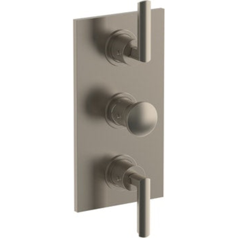 Watermark 64-T30-BR4 Brut Wall Mounted Thermostatic Shower Trim With 2 Built-In Controls 6-1/4 X 12
