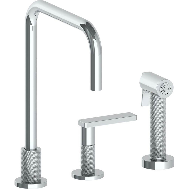 Watermark 70-7.1.3A-RNK8 Rainey Deck Mounted 3 Hole Square Top Kitchen Set – Includes Side Spray