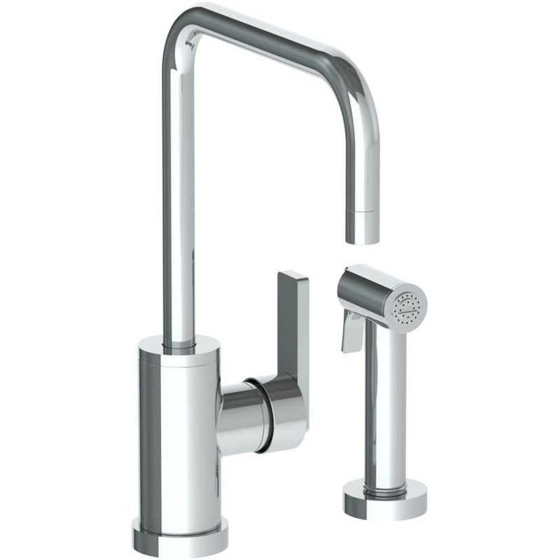 Watermark 70-7.4-RNS4 Rainey Deck Mounted 2 Hole Square Top Kitchen Set – Includes Side Spray