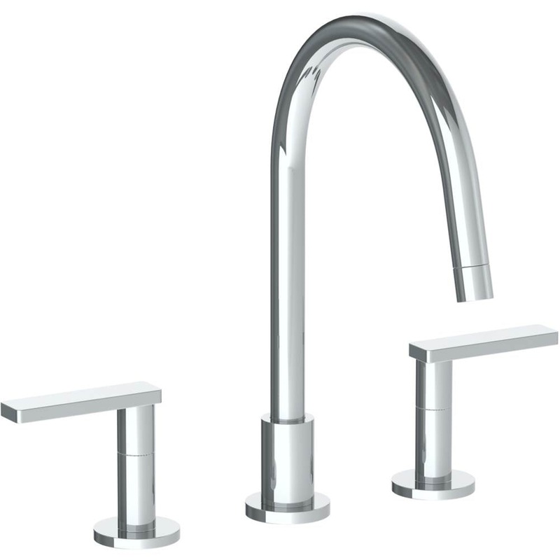 Watermark 70-7G-RNS4 Rainey Deck Mounted 3 Hole Gooseneck Kitchen Faucet
