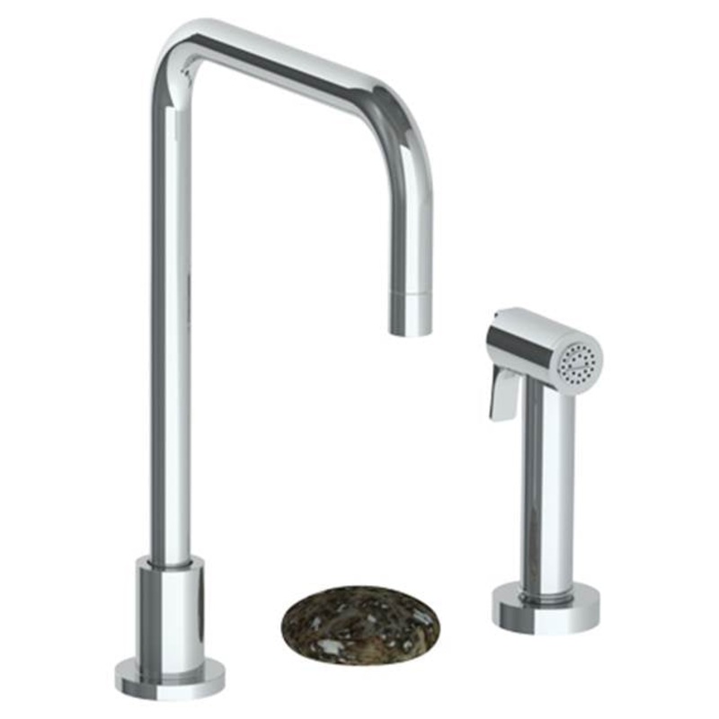 Watermark 36-7.1.3A-MM Zen Deck Mounted 3 Hole Square Top Kitchen Set – Includes Side Spray