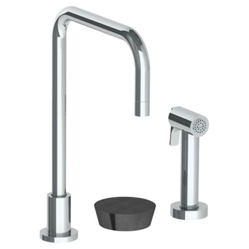 Watermark 36-7.1.3A-NM Zen Deck Mounted 3 Hole Square Top Kitchen Set – Includes Side Spray