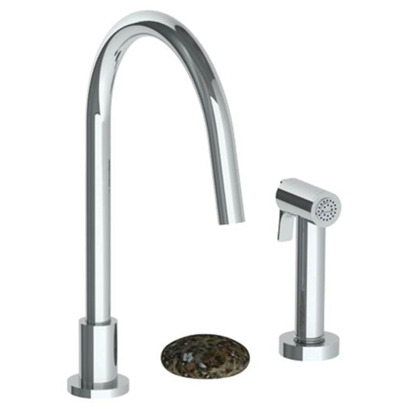 Watermark 36-7.1.3GA-MM Zen Deck Mounted 3 Hole Gooseneck Kitchen Set – Includes Side Spray
