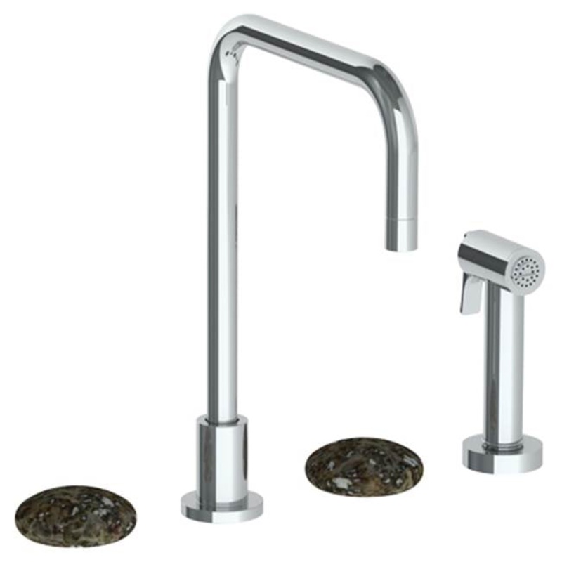 Watermark 36-7.1-MM Zen Deck Mounted 4 Hole Square Top Kitchen Set – Includes Side Spray