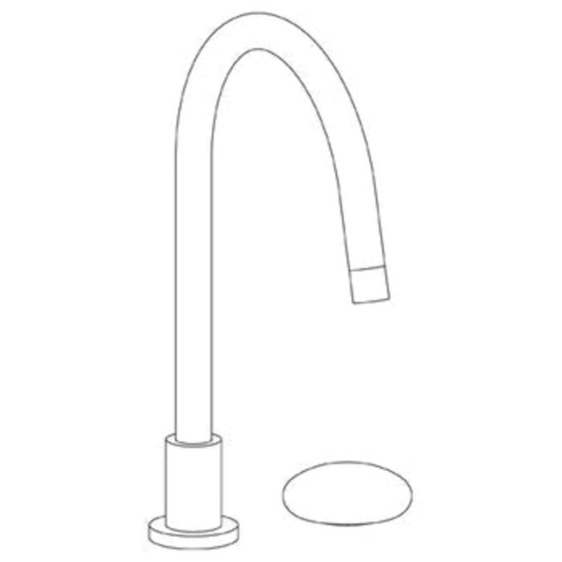 Watermark 36-7.1G-HL Zen Deck Mounted 4 Hole Gooseneck Kitchen Set – Includes Side Spray