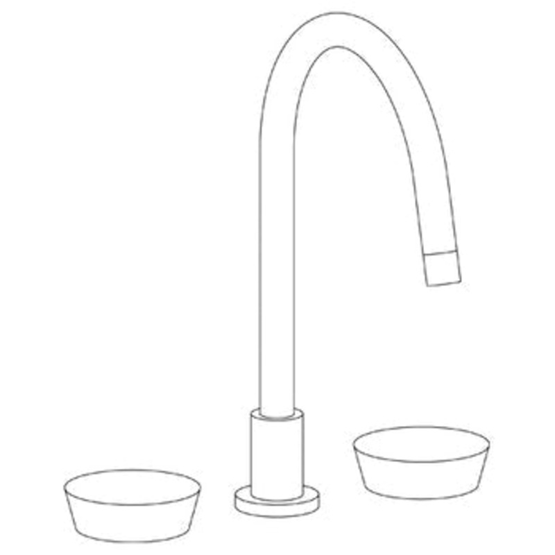 Watermark 36-7G-CM Zen Deck Mounted 3 Hole Gooseneck Kitchen Faucet