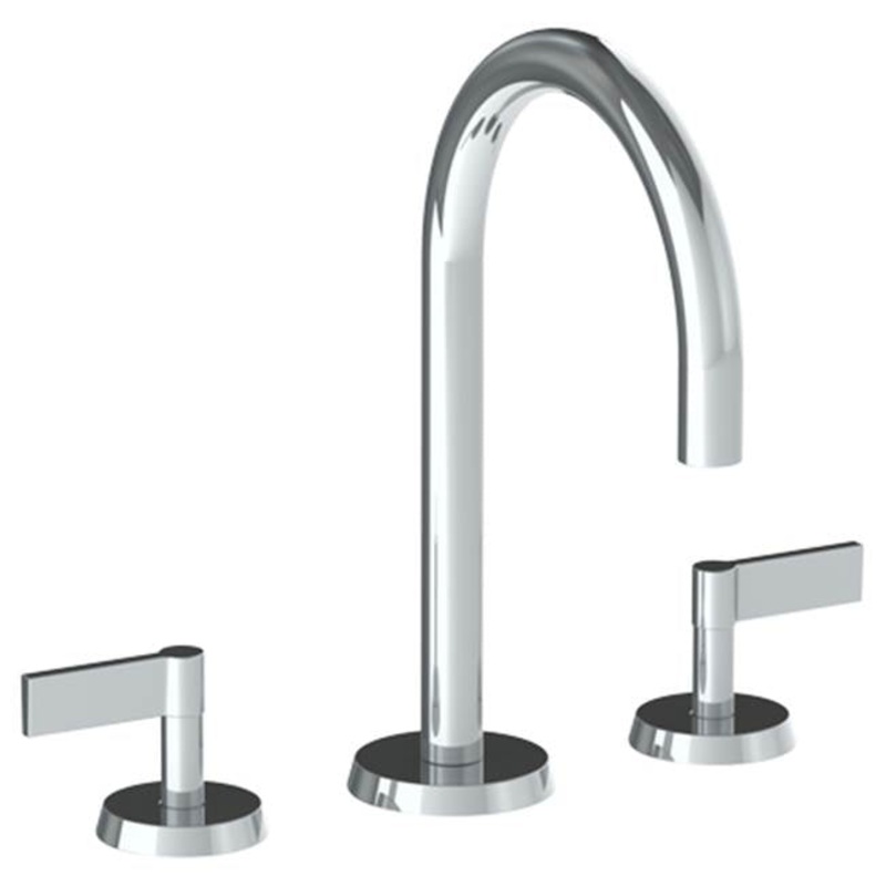 Watermark 37-2-BL2 Blue Deck Mounted 3 Hole Gooseneck Square Lavatory Set