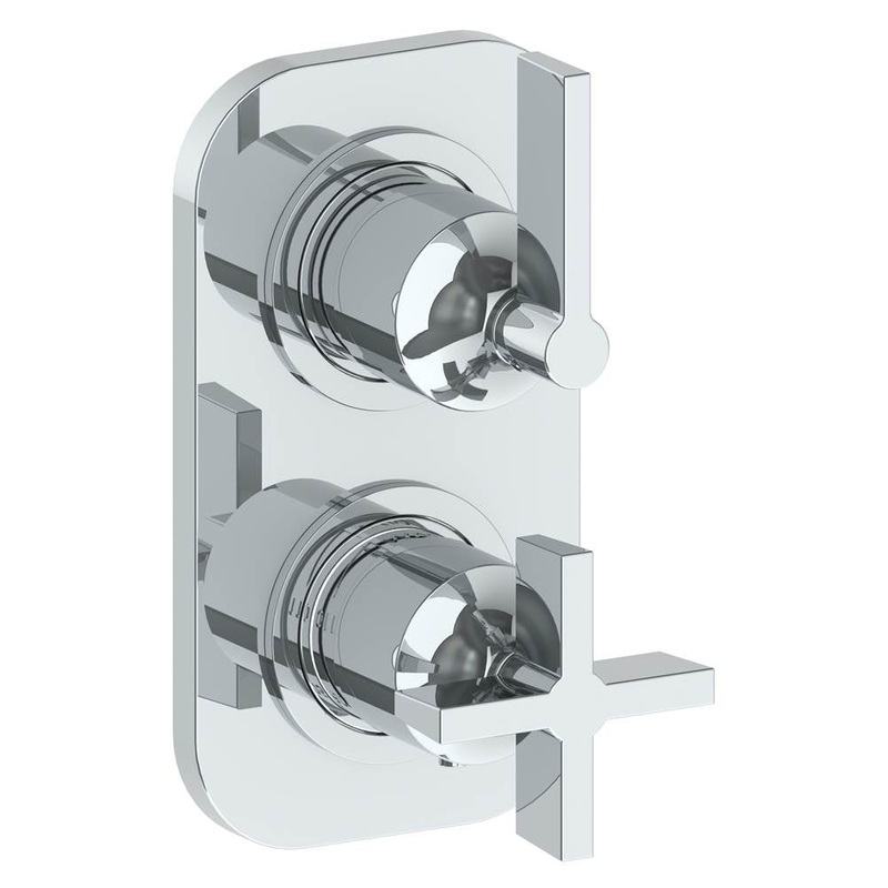 Watermark 37-T25-BL2 Blue Wall Mounted Mini Thermostatic Shower Trim With Built-In Control 3-1/2 X 6-1/4