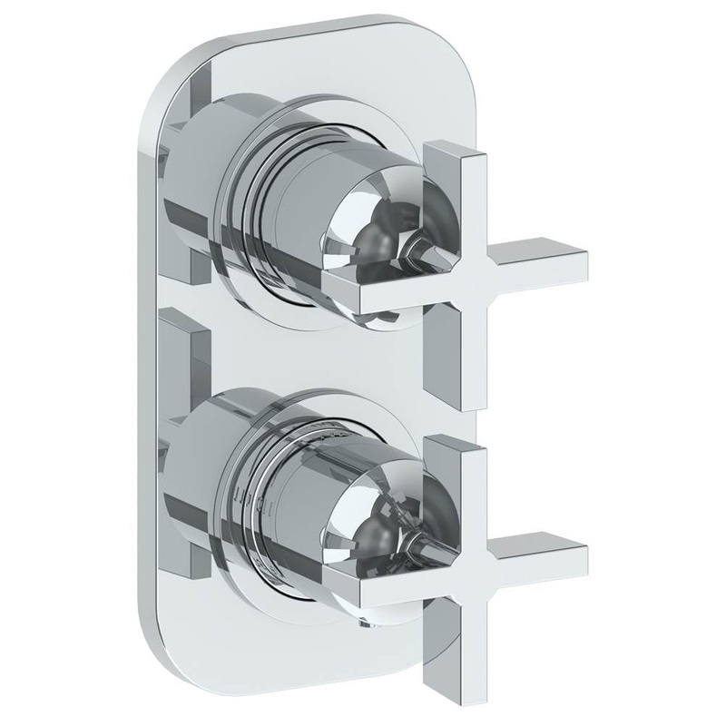 Watermark 37-T25-BL3 Blue Wall Mounted Mini Thermostatic Shower Trim With Built-In Control 3-1/2 X 6-1/4