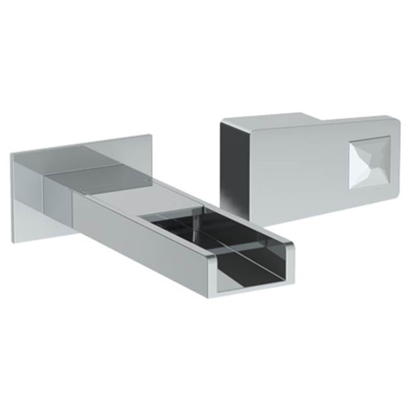 Watermark 35-1.2WF-ED3 Edge Wall Mounted 2 Hole Waterfall Lavatory Set With 6 3/8 Oa Spout