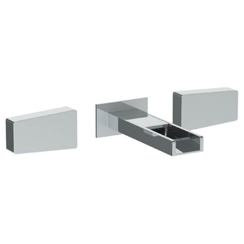 Watermark 35-2.2WF-ED1 Edge Wall Mounted 3 Hole Waterfall Lavatory Set With 6 3/8 Oa Spout