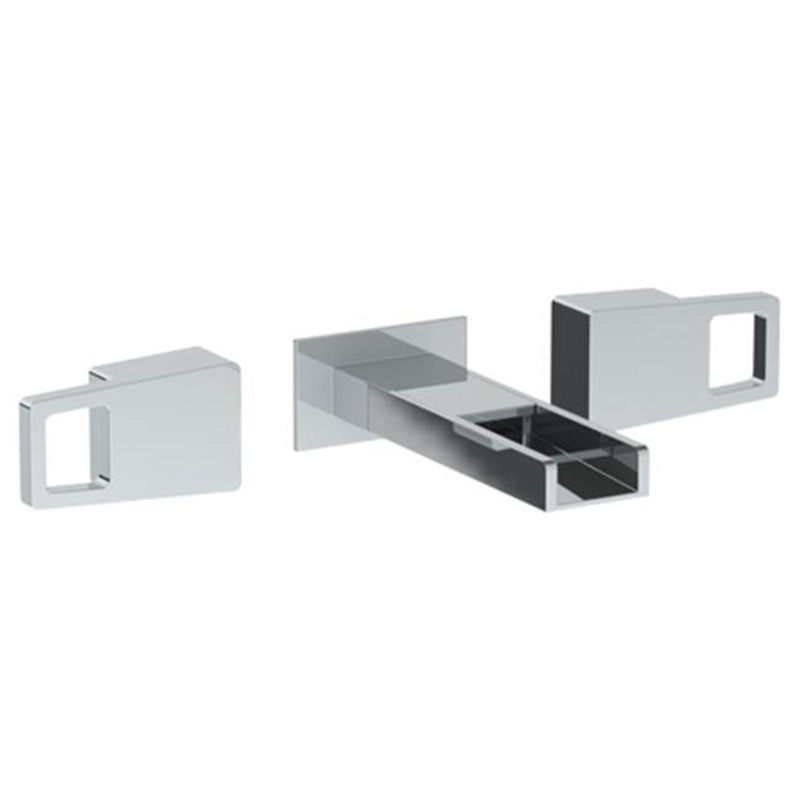 Watermark 35-2.2WF-ED2 Edge Wall Mounted 3 Hole Waterfall Lavatory Set With 6 3/8 Oa Spout