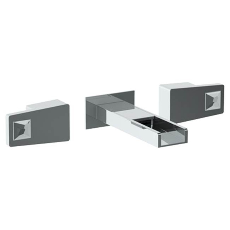 Watermark 35-2.2WF-ED3 Edge Wall Mounted 3 Hole Waterfall Lavatory Set With 6 3/8 Oa Spout