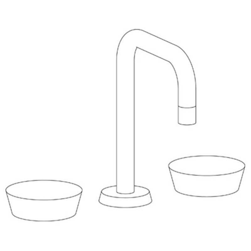 Watermark 36-2.18-CM Zen Deck Mounted 3 Hole Extended Square Spout Lavatory Set