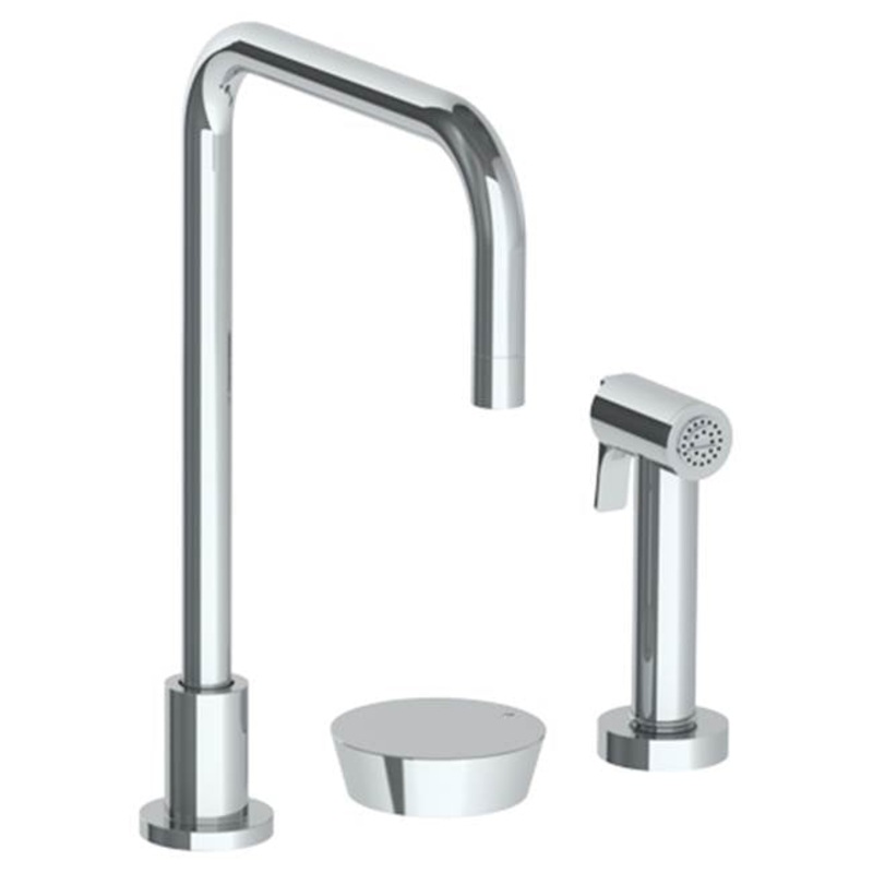 Watermark 36-7.1.3A-BL1 Zen Deck Mounted 3 Hole Square Top Kitchen Set – Includes Side Spray