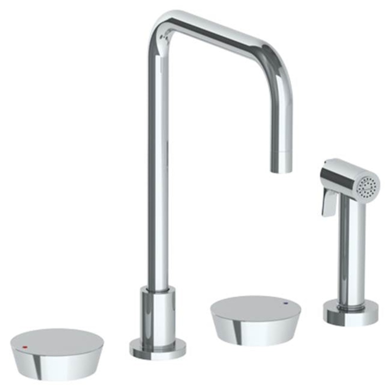 Watermark 36-7.1-BL1 Zen Deck Mounted 4 Hole Square Top Kitchen Set – Includes Side Spray