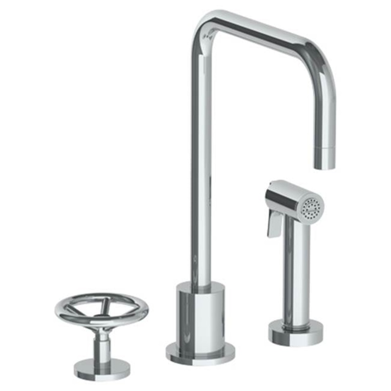 Watermark 31-7.1.3A-BK Brooklyn Deck Mounted 3 Hole Kitchen Set – Includes Side Spray