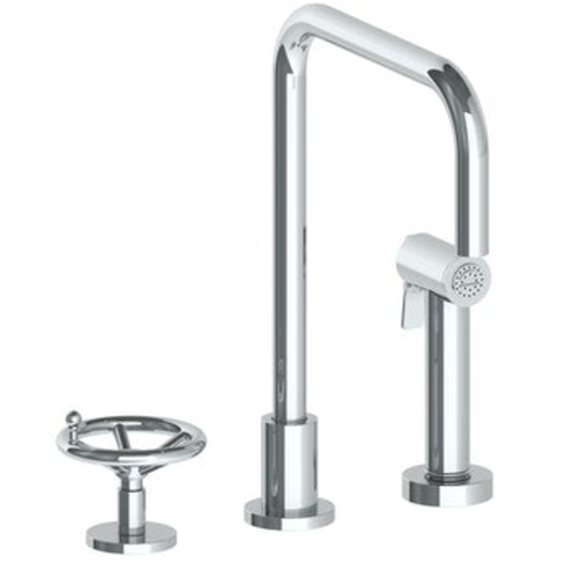 Watermark 31-7.1.3A-BKA1 Brooklyn Deck Mounted 3 Hole Kitchen Set – Includes Side Spray
