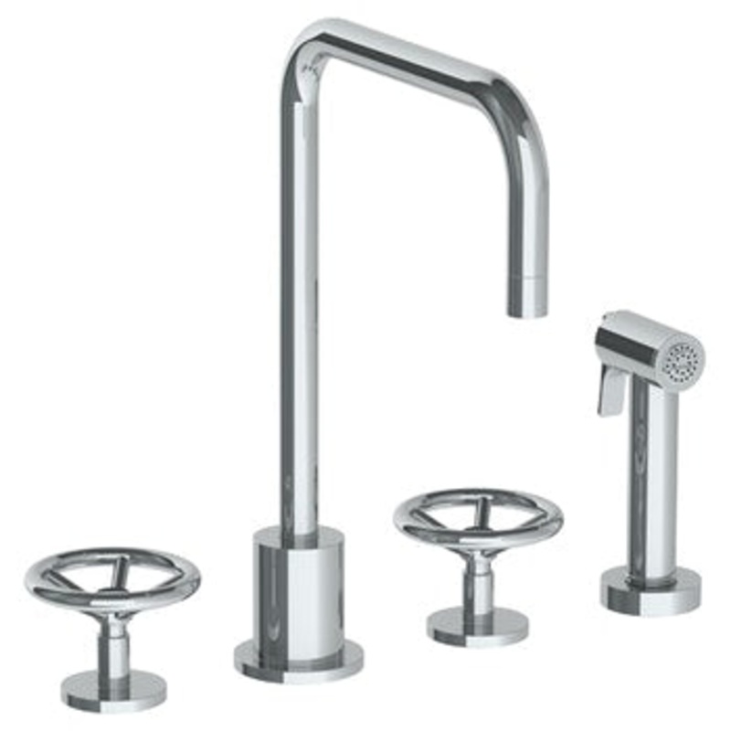 Watermark 31-7.1-BKA1 Brooklyn Deck Mounted 4 Hole Kitchen Set – Includes Side Spray