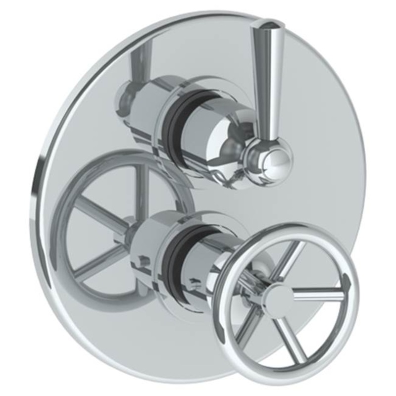 Watermark 31-T20-BK Brooklyn Wall Mounted Thermostatic Shower Trim With Built-In Control 7-1/2 Diameter