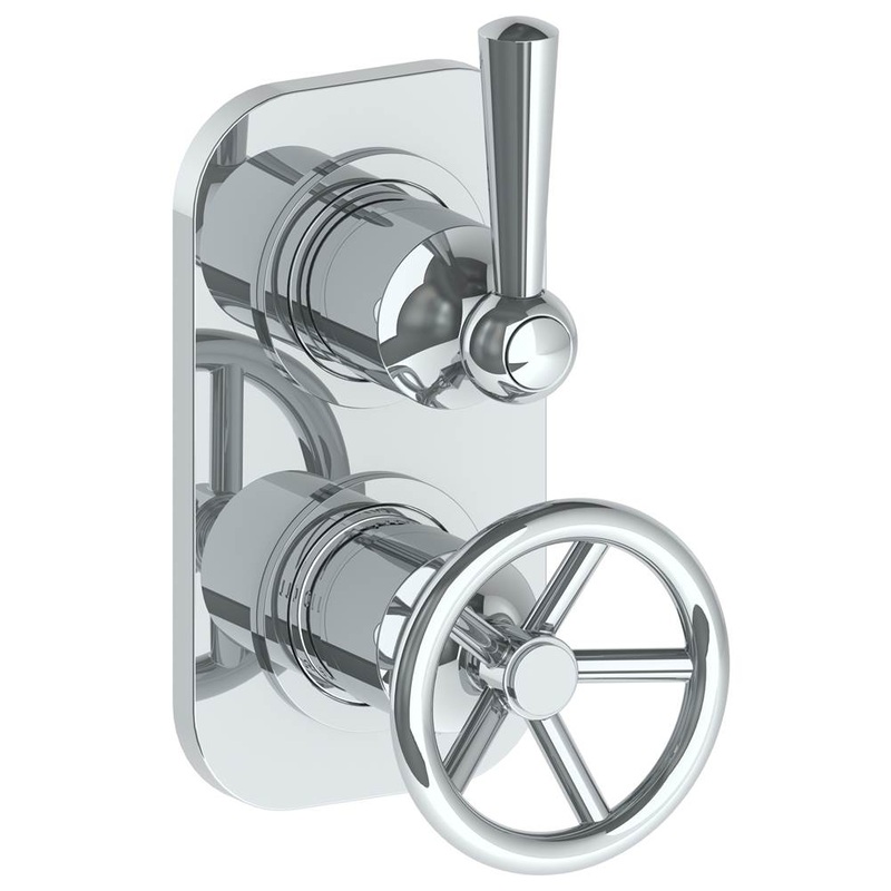 Watermark 31-T25-BK Brooklyn Wall Mounted Mini Thermostatic Shower Trim With Built-In Control 3-1/2 X 6-1/4