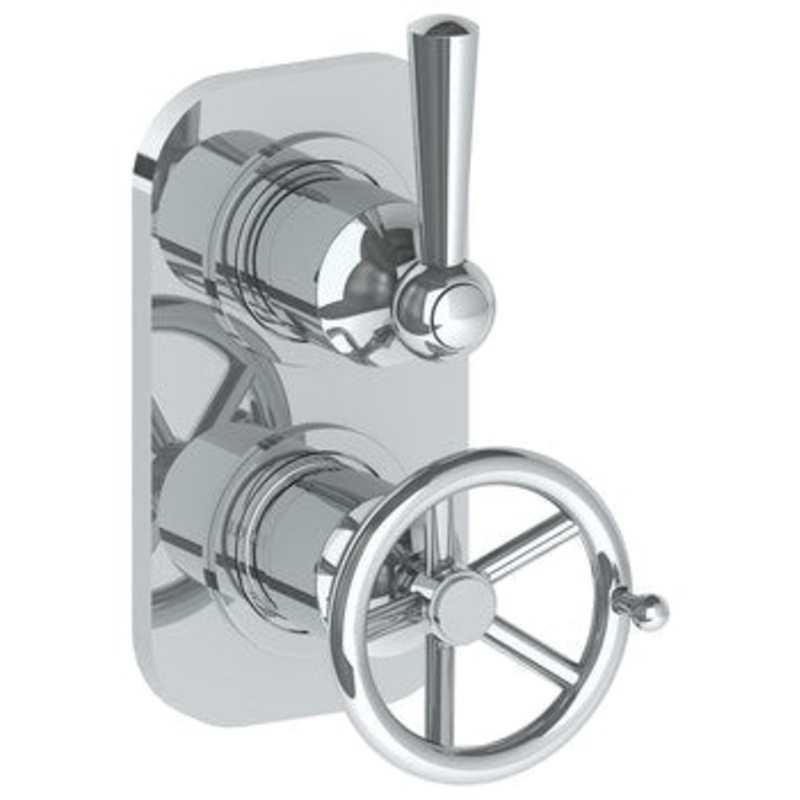 Watermark 31-T25-BKA1 Brooklyn Wall Mounted Mini Thermostatic Shower Trim With Built-In Control 3-1/2 X 6-1/4