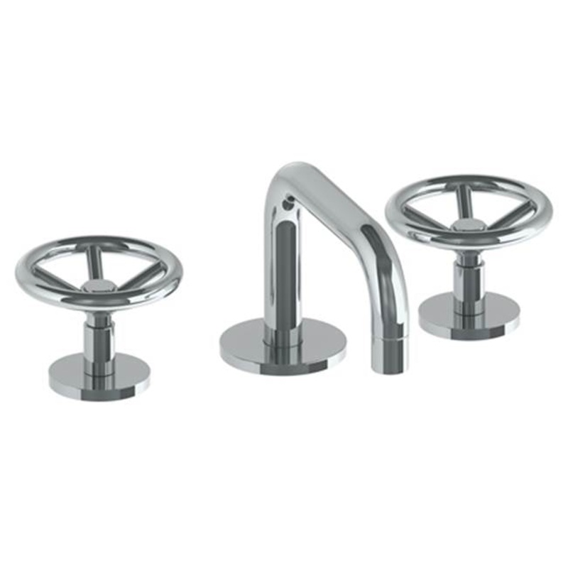 Watermark 31-2-BK Brooklyn Deck Mounted 3 Hole Square Lavatory Set