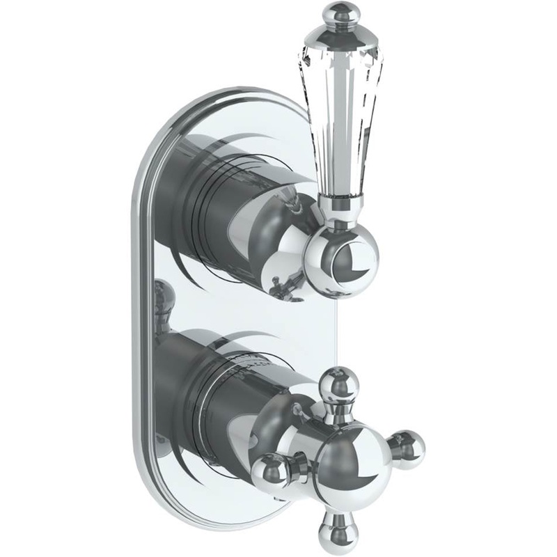 Watermark 313-T25-SW York Wall Mounted Mini Thermostatic Shower Trim With Built-In Control 3-1/2 X 6-1/4.