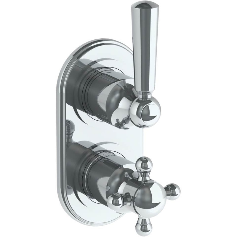 Watermark 313-T25-WW York Wall Mounted Mini Thermostatic Shower Trim With Built-In Control 3-1/2 X 6-1/4.