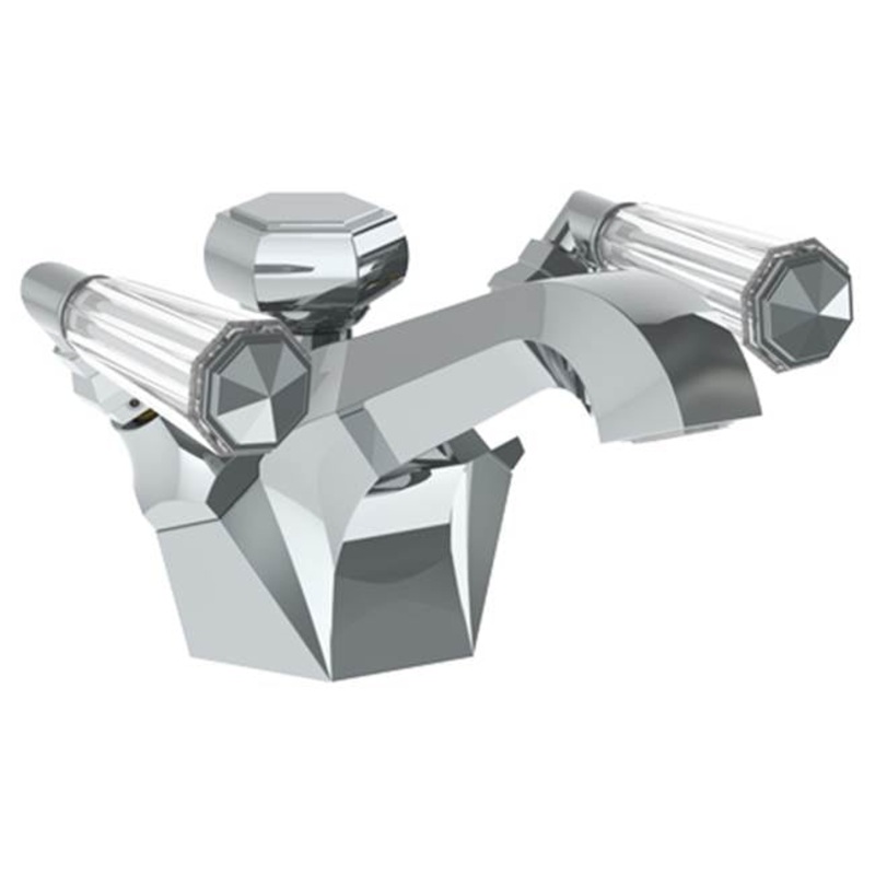 Watermark 314-1-CRY4 Beverly Deck Mounted 2 Handle Monoblock Lavatory Mixer