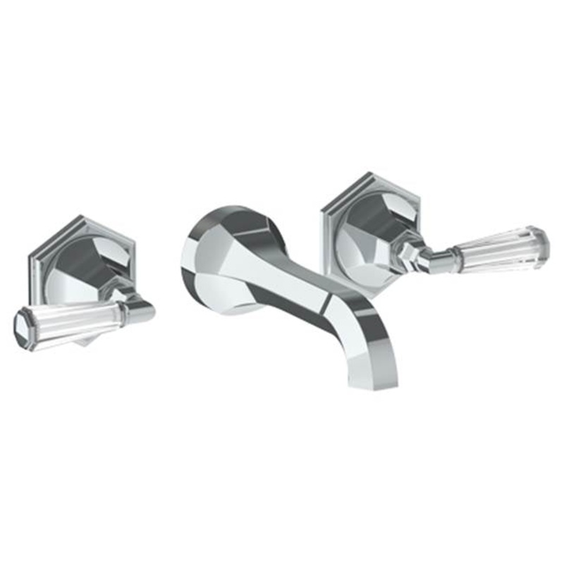 Watermark 314-2.2-CRY4 Beverly Wall Mounted 3 Hole Lavatory Set With 6 3/4 CTC  Spout