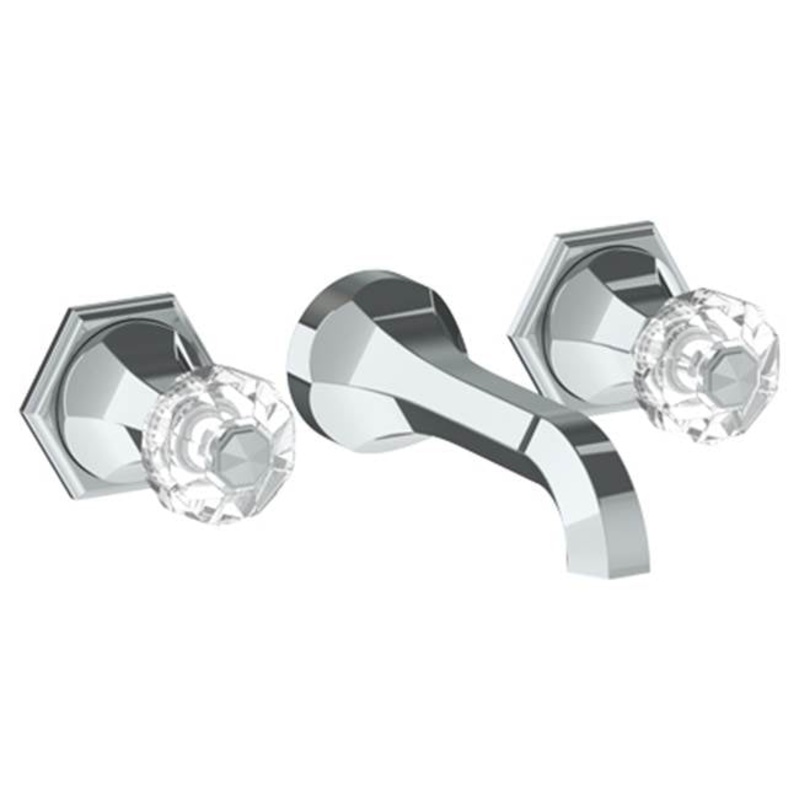 Watermark 314-2.2-CRY5 Beverly Wall Mounted 3 Hole Lavatory Set With 6 3/4 CTC  Spout